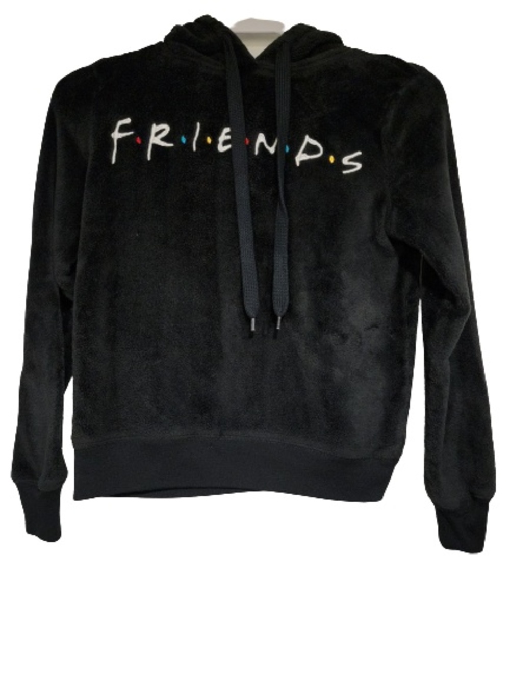 Friends TV Show Womens Sleepwear Fleece Hoodie Sweatshirt Black Pullover Size XS - Picture 1 of 9